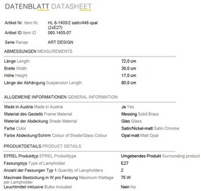 Lustra, Pendul realizat manual ARTDESIGN 2L, crom satinat/ alb opac