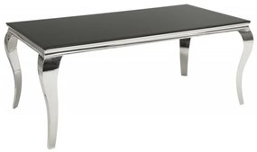 Masa eleganta cu picioare curbate din otel inoxidabil lustruit, Modern Barock negru 180cm