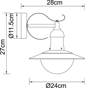 Globo 3274 - Aplică de perete pentru exterior LINDA 1xE27/23W/230V IP44