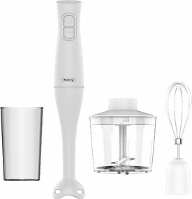 Blender, tocator si mixer 3in1 Rosberg R51112OC, 400 W, 0,7 l, 2 viteze, Tel, Alb