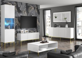 Masă TV C 4D 200 Rowanna (alb lucios + Auriu). 1125042
