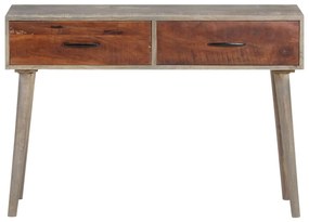 Masa consola, gri, 110x35x75 cm, lemn masiv de mango nefinisat