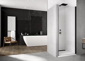 Usa de nisa pivotanta negru mat Sanswiss Solino SOL1 100x200 cm