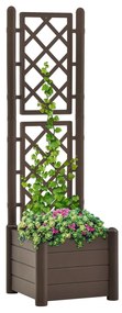 Jardiniera de gradina cu spalier, cafeniu, 43x43x142 cm, PP 1, Mocca, 43 x 43 x 142 cm