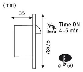 Corp de iluminat cu senzor pentru scări Paulmann 92923 LED/1,1W WAND 230V 2700K