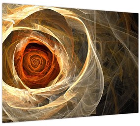 Tablou pe sticlă - Trandafiri abstracți în culori aprinse (70x50 cm)