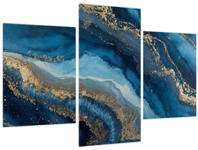 Tablou - Abstracție marmură albastră (90x60 cm)