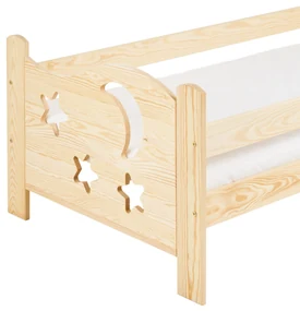 Pat pentru copii MOON 80 x 160 cm, pin Saltea: saltea EASYSOFT 8 cm, Somiera: cu somiera din lamele