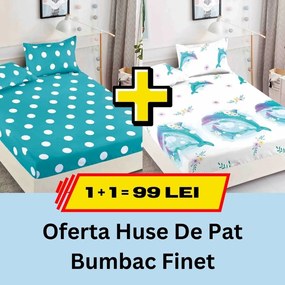 Pachet promotional 1 + 1 Husa de Pat Din bumbac Finet, LP-PPHBF-25