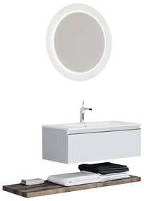 Set Mobilier Baie Suspendat Dario Alb mat Natural
