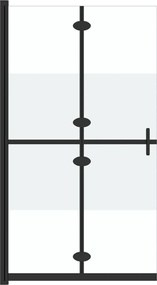 vidaXL Perete duș walk-in pliabil, 70x190 cm, sticlă ESG jumătate mată