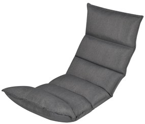 242397 vidaXL Șezlong de podea pliabil, gri, material textil
