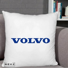 Perna Personalizata cu emblema Volvo, 40x40 cm, Alb Pufos, Husa Detasabila, Perna Inclusa, BEKZ®
