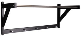 Cuier de perete negru din lemn de plop cu raft Padova - House Nordic