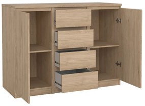 Comodă în culoare naturală cu aspect de lemn de stejar 121x91x50 cm Naia – Tvilum