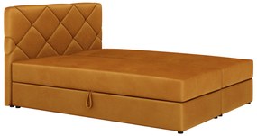 Pat matrimonial Boxspring 140x200 cm Karum (cu saltea și somieră) (portocaliu). 1007770
