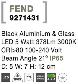 Mini proiector LED modern pentru iluminat exterior IP65 FEND I