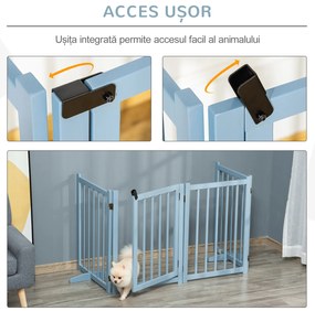PawHut Poartă de Siguranță Pliabilă pentru Câini Talie Mică/Medie 237.5x36x80 cm Gri | Aosom Romania
