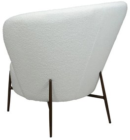 Fotoliu alb cu tapițerie din țesătură bouclé Orbit – DAN-FORM Denmark