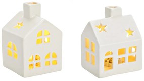 Casa din portelan LED WHITE HOUSE 8 cm alb - diverse variante