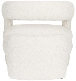 Fotoliu alb cu tapițerie din țesătură bouclé Nova – White Label