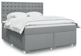 vidaXL Pat continental, gri deschis, 180x200 cm, material textil