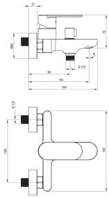 Baterie pentru cadă Deante ALPINIA BGA_N10M, neagră