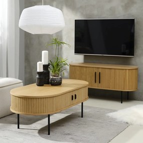 Măsuță de cafea în culoare naturală cu aspect de lemn de stejar 60x120 cm Nola – Unique Furniture