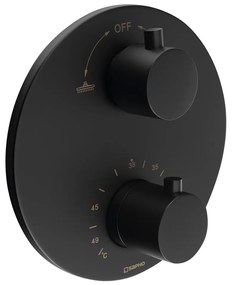 Baterie negru-mat pentru duș încastrată (2 ieșiri) – Sapho