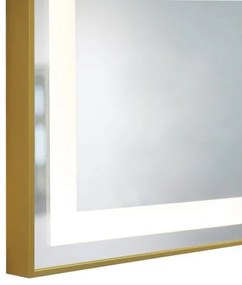 Oglindă Baie LED și Dezaburire Elit's Premium cu Senzor Touch, Lumina Rece, Caldă și Neutră, 80x60cm, cu rama Bronz Antichizat