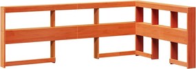 vidaXL Bibliotecă tăblie în formă de L, ceară maro, lemn masiv de pin