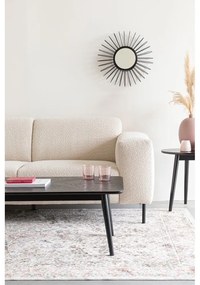 Măsuță de cafea neagră cu blat cu aspect de lemn de stejar 60x120 cm Fabio – White Label