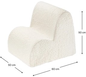 Fotoliu de copii crem cu tapițerie din țesătură bouclé Cloud – Wigiwama