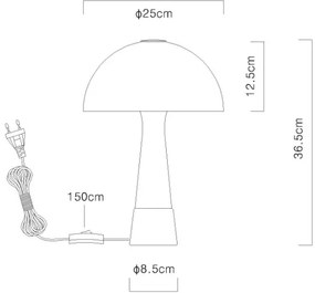 Globo 51570121 - Lampă de masă PAULIN 1xE27ILLU/40W/230V bej
