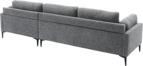 Coltar cu sezlong dreapta, Tesatura Structurata Chenille Gri, MANHATTAN 295cm