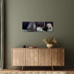Tablou - Vapor în furtună (cu ceas) (90x30 cm)