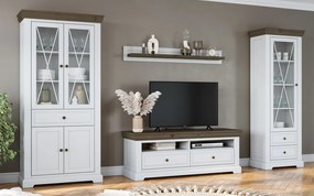 Set Living Iris, Lemn Masiv, Alb/Nuc