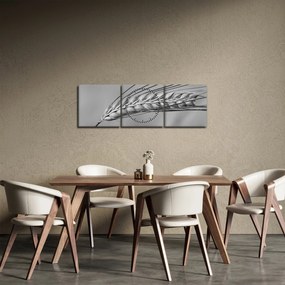 Tablou - Grâu,alb-negru (cu ceas) (90x30 cm)