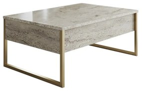 Măsuță de conferință Luxe Travertine și Auriu