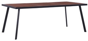 Masa de bucatarie, lemn inchis  negru, 200 x 100 x 75 cm, MDF 1, dark wood and black, 200 x 100 x 75 cm