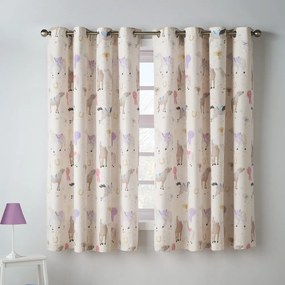 Draperii pentru copii crem 2 buc. 168x183 cm Happy Horses – Catherine Lansfield