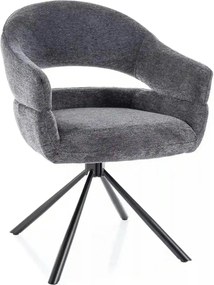 Scaun BORGO, gri - Raven 18, stofa clasica/metal, 58x45x87 cm