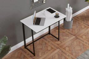 Resigilat:Birou pliabil cu cadru metalic Util Homs 80 x 50 x 75 cm,Alb-negru