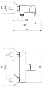 Ravak X070474 - baterie de duș LIFE, crom lucios