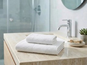 Set de prosoape CARRARA 1buc 60x100 cm si 1buc 40x55 cm 100% bumbac, alb