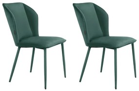 Scaune de dining verde 2 buc. din catifea Wilma – Støraa