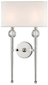 Aplica de perete design clasic ROCKLAND nichel lucios, cu 2 surse de lumina