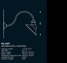 Aplica iluminat exterior din fier forjat WL 3437