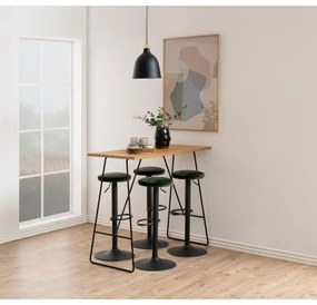 Scaun de bar verde cu înălțime ajustabilă tapițat (înălțime șezut 62 cm) Finch – Actona