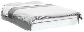 Cadru de pat, alb, 140x190 cm, lemn prelucrat